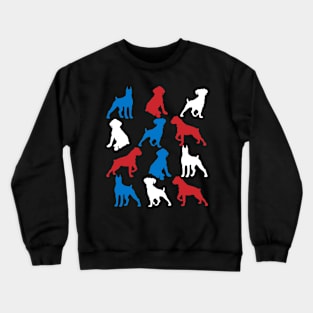 Patriotic Boxer Dog America Flag 4Th Of July Crewneck Sweatshirt